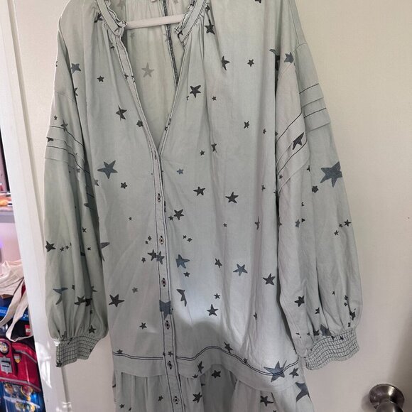 Pilcro long-sleeve V-neck front mini shirt dress - Picture 3 of 5